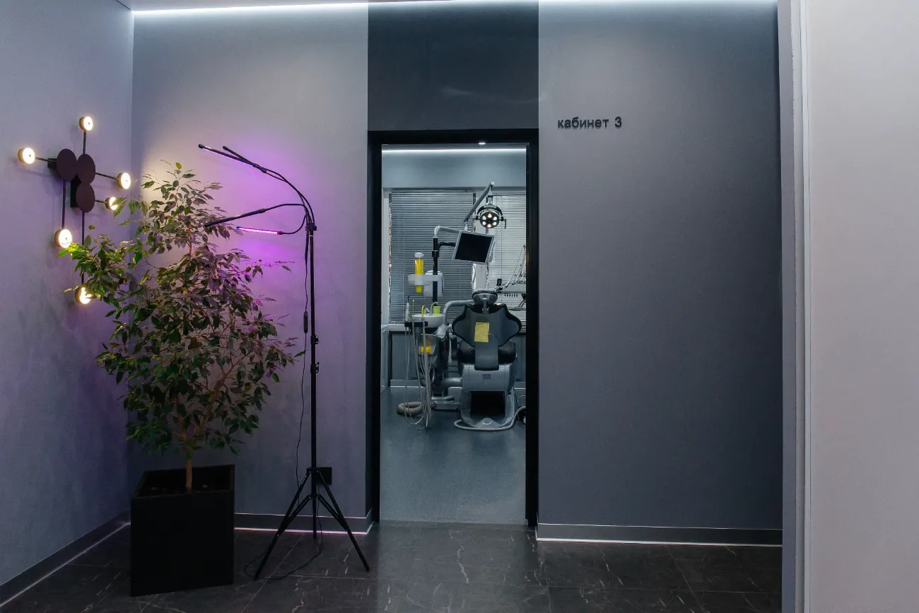 Коридор клиники Cryonic с дизайнерским озеленением