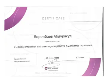 Диплом или сертификат врача: Боронбаев А., документ 8