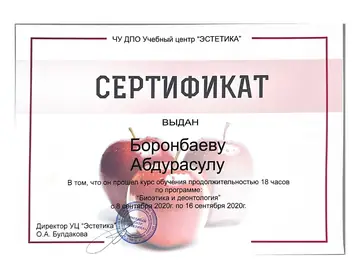 Диплом или сертификат врача: Боронбаев А., документ 11